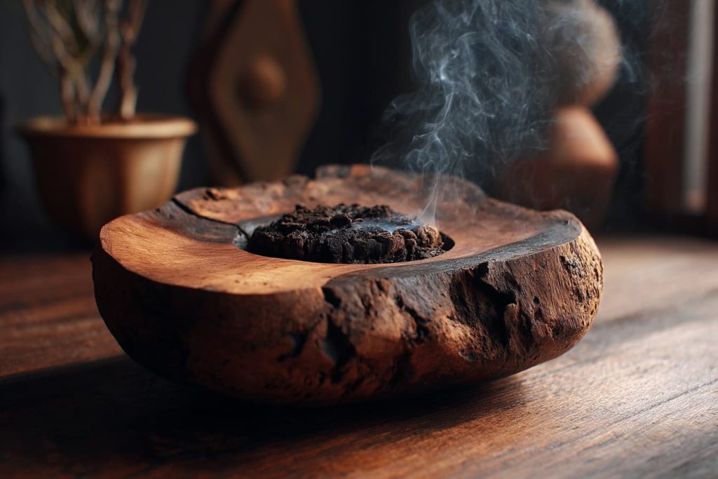 Japanese incense burner with agarwood