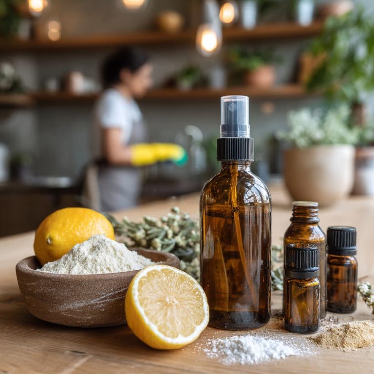 DIY natural cleaner recipe - spray made with vinegar, Castile soap, and essential oils, a simple, non-toxic all-purpose cleaner for eco-friendly homes.