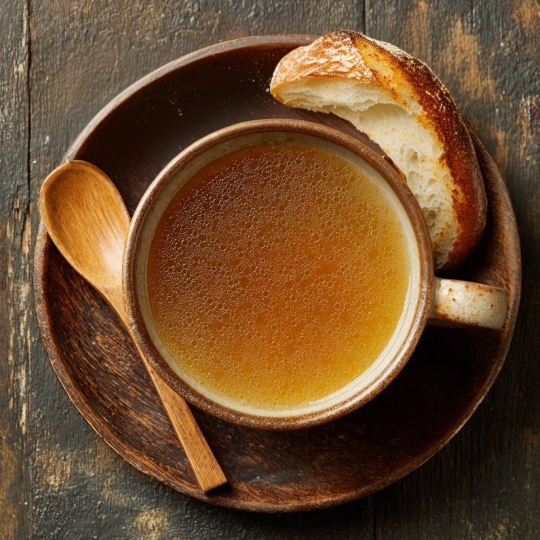 Cup of warm bone broth, illustrating bone broth benefits for gut, joints, and overall health.