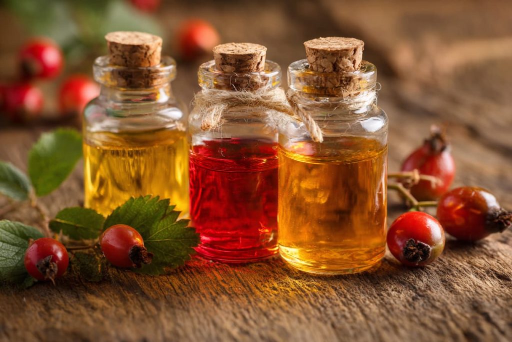 botanical facial oils including rosehip oil jojoba oil and argan oil for natural skincare